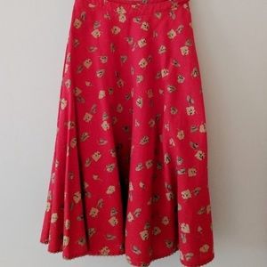 Free People Ginkgo Midi Skirt NWOT US2 Red